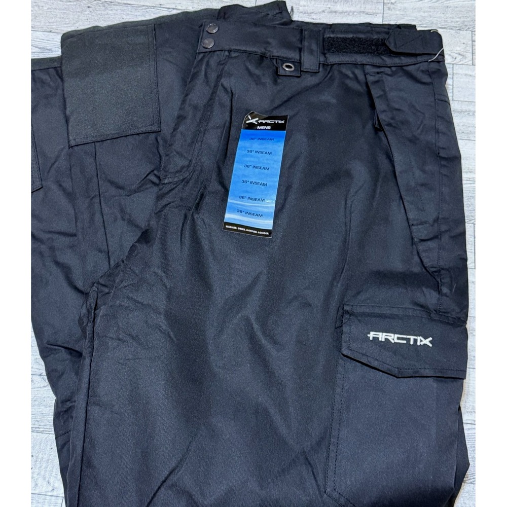 NWT ARCTIX Men's Insulated Snow Pants Black 5K WATER PROOF 36 in. inseam XL TALL